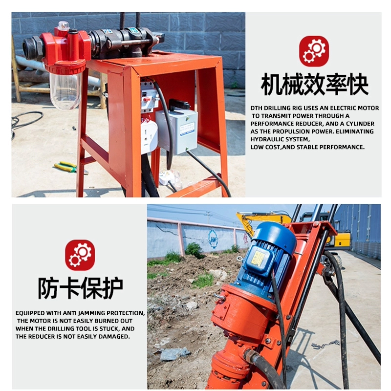 Foreuse &agrave; roche mont&eacute;e sur chenilles avec compresseur d'air DTH 03