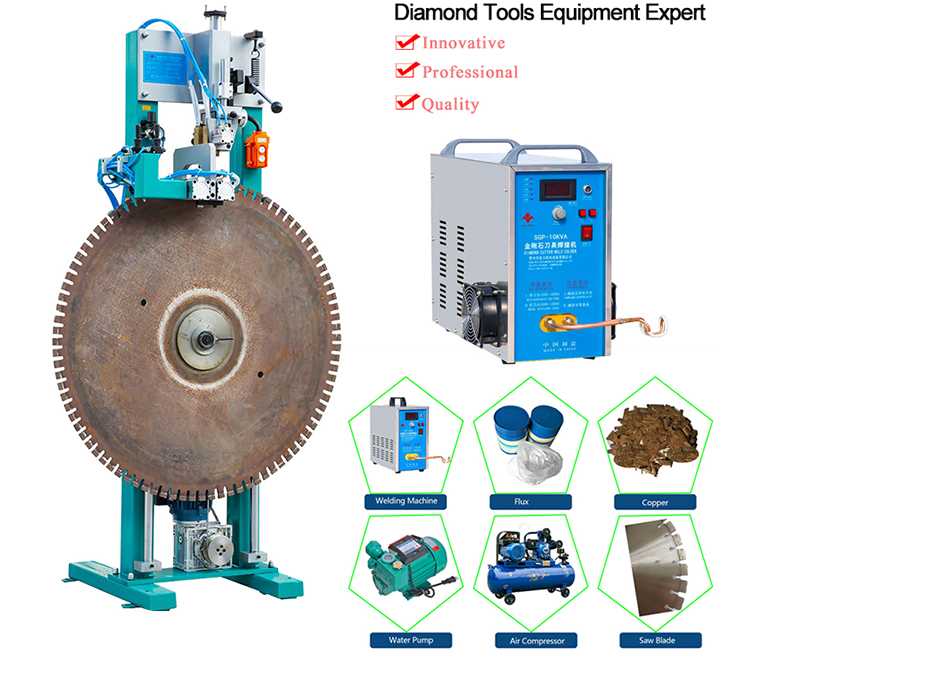 Brasage semi-automatique pour lame de coupe de pierre (2)