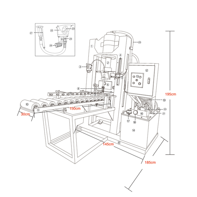 Petite machine de découpe de roche en fer à cheval
