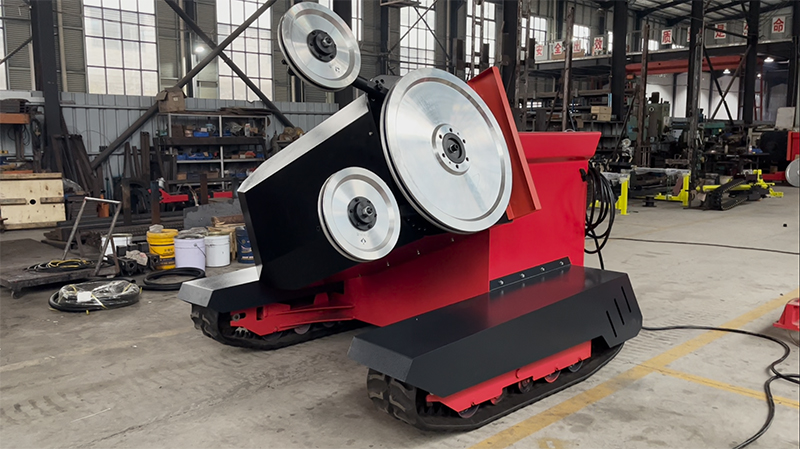 Machine de d&eacute;coupe de scie &agrave; fil de granit sur chenilles