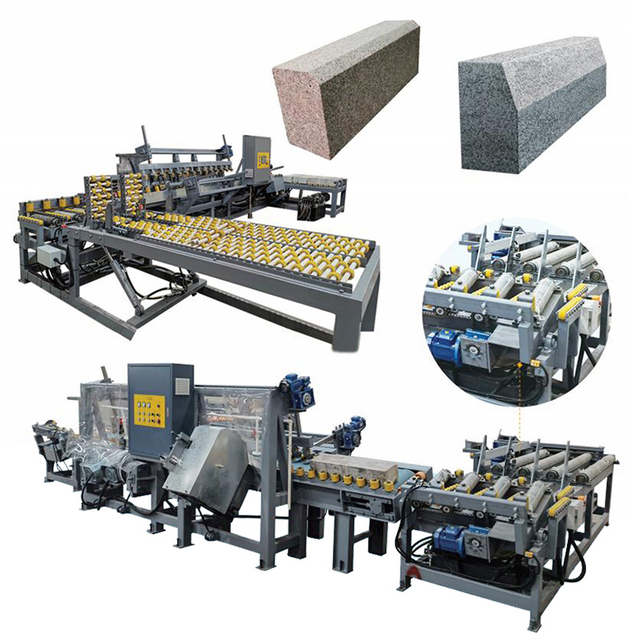 Machine automatique de chanfreinage et de meulage de bords de bordures de trottoir